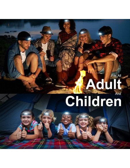 Paquete de 8 Linternas Frontales LED Vaasee con 24 Baterías AAA