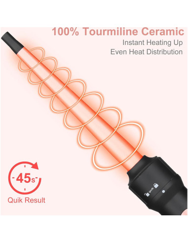 Tenaza Rizar Cabello 5 en 1 EMOCCI PRO Cerámica Oro Rosa