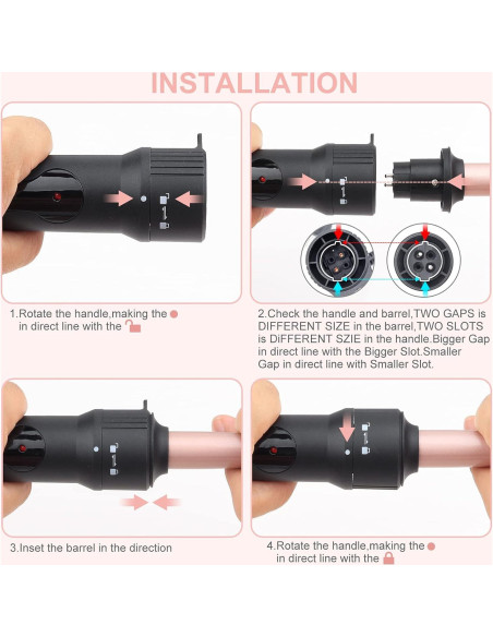 Tenaza Rizar Cabello 5 en 1 EMOCCI PRO Cerámica Oro Rosa