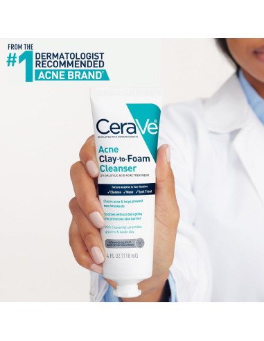 CeraVe Limpiador Facial Arcilla a Espuma 113 g Acné
