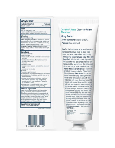 CeraVe Limpiador Facial Arcilla a Espuma 113 g Acné