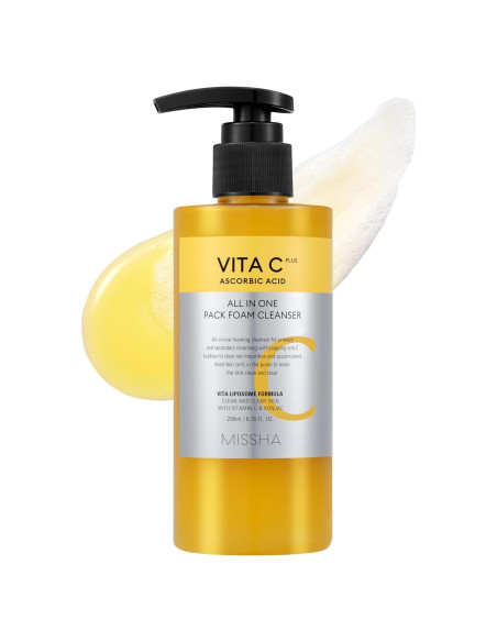 Limpiador Facial Espuma Todo-en-Uno MISSHA Vita C 200ml