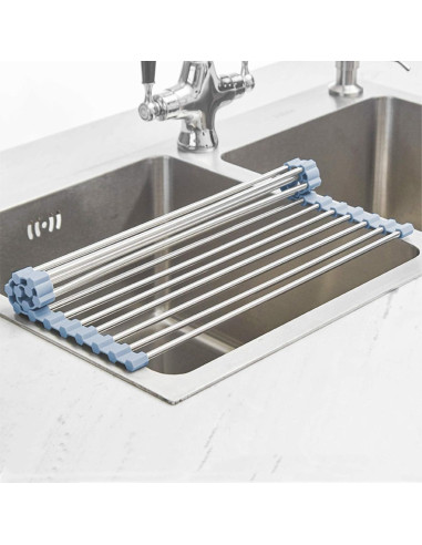 Escurridor de Platos Plegable MECHEER Acero Inoxidable Gris 44x30 cm