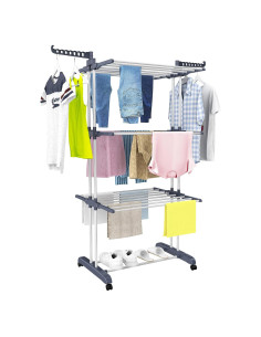 Estante Plegable para Secar Ropa HOMIDEC 4 Niveles 171 cm