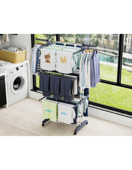Estante Plegable para Secar Ropa HOMIDEC 4 Niveles 171 cm