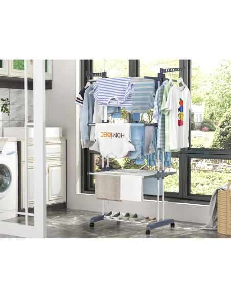 Estante Plegable para Secar Ropa HOMIDEC 4 Niveles 171 cm