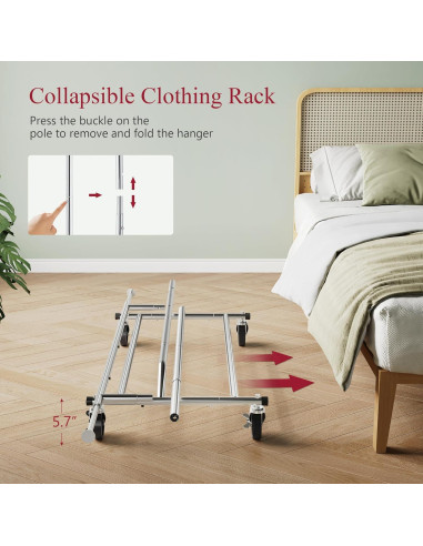 Perchero Plegable Tajsoon Cromo Extensible 250 lbs