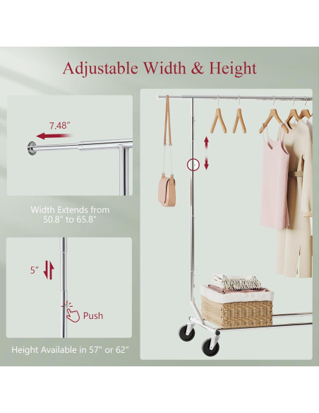 Perchero Plegable Tajsoon Cromo Extensible 250 lbs