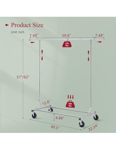 Perchero Plegable Tajsoon Cromo Extensible 250 lbs