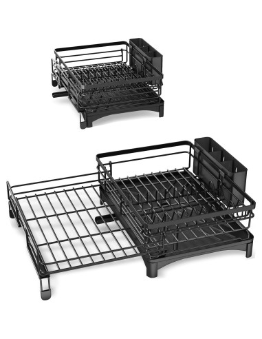 Escurridor de Platos SNTD Extensible Acero Inoxidable Negro