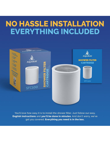 Cartucho Filtro Ducha AquaBliss SFC100 - Reduce Cloro y Químicos