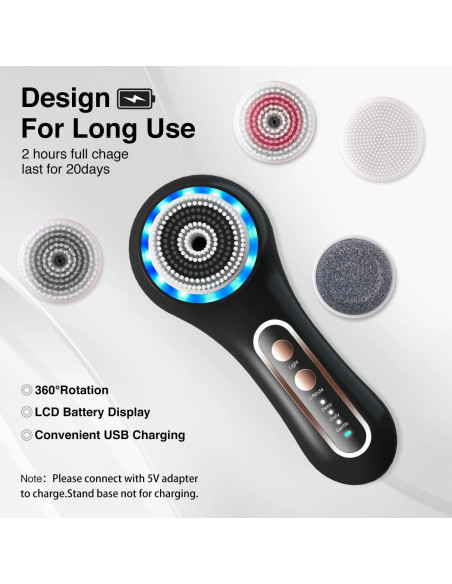 Exfoliador Facial Eléctrico Umickoo IPX7 5 Cabezas 3 Modos