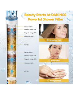 Cabezal de Ducha Filtrado DAKINGS 6 Modos Cromo 152 cm 2