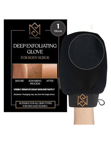Guante Exfoliante Kessa Mitt MoroccanSource - Negro