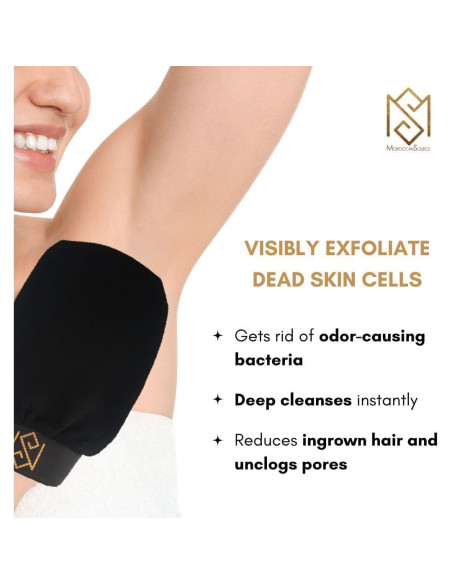 Guante Exfoliante Kessa Mitt MoroccanSource - Negro