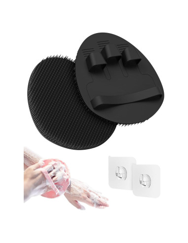 Cepillo de Ducha de Silicona Manmihealth Negro x2