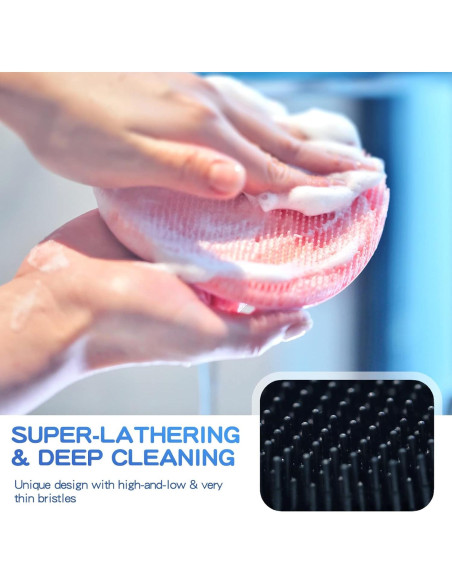 Cepillo de Ducha de Silicona Manmihealth Negro x2