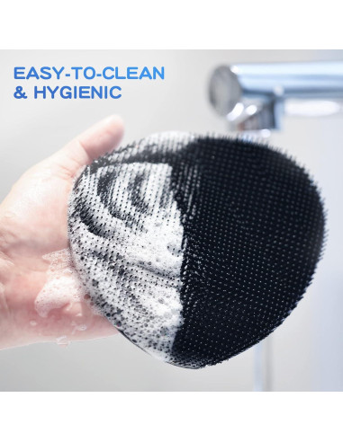 Cepillo de Ducha de Silicona Manmihealth Negro x2