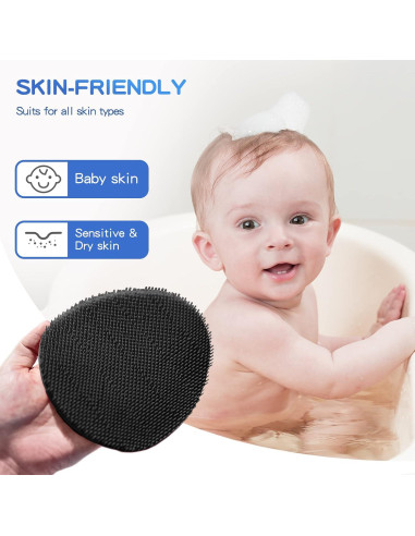 Cepillo de Ducha de Silicona Manmihealth Negro x2