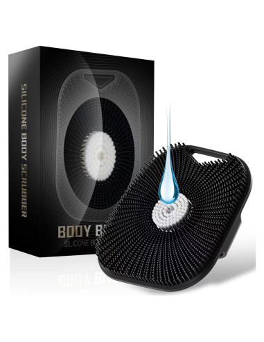 Esponja Exfoliante Corporal de Silicona Kpyphm Negra 15x12cm