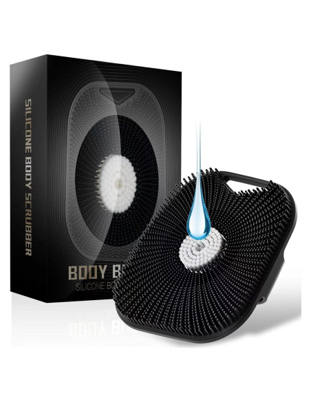 Esponja Exfoliante Corporal de Silicona Kpyphm Negra 15x12cm