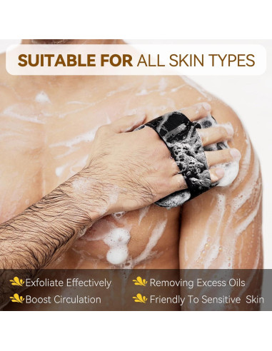 Esponja Exfoliante Corporal de Silicona Kpyphm Negra 15x12cm