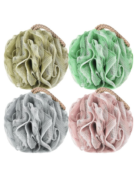 Paquete de 4 esponjas de lufa GoWorth exfoliantes 11,43 cm