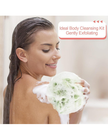 Paquete de 4 esponjas de lufa GoWorth exfoliantes 11,43 cm