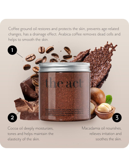 Exfoliante Corporal The Act 300g Cacao y Café Vegano