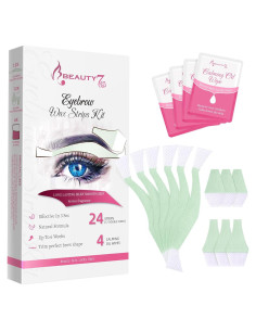 Kit de Cintas de Cera Facial Beauty7 - 24 Cintas + 4 Toallitas