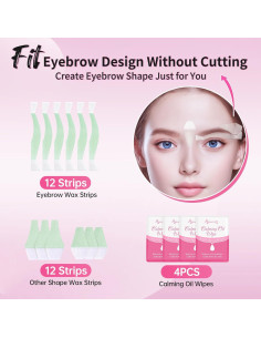 Kit de Cintas de Cera Facial Beauty7 - 24 Cintas + 4 Toallitas 2