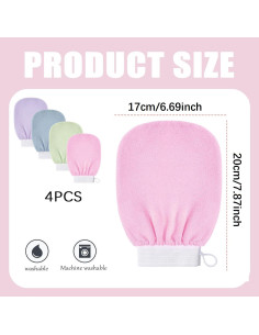 Guantes Exfoliantes Corporales 4 PCS Genérico - Ducha y Spa 2