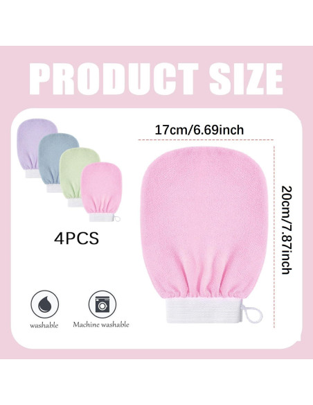 Guantes Exfoliantes Corporales 4 PCS Genérico - Ducha y Spa