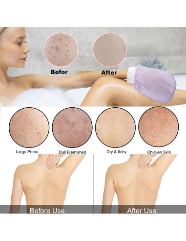 Guantes Exfoliantes Corporales 4 PCS Genérico - Ducha y Spa