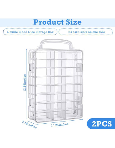 Caja de Almacenamiento de Dados Aoriher 2 Piezas 48 Ranuras