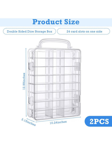 Caja de Almacenamiento de Dados Aoriher 2 Piezas 48 Ranuras