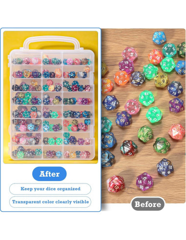 Caja de Almacenamiento de Dados Aoriher 2 Piezas 48 Ranuras