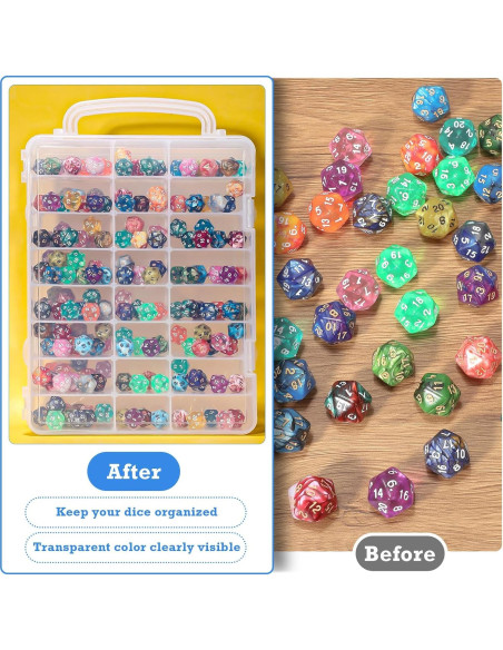 Caja de Almacenamiento de Dados Aoriher 2 Piezas 48 Ranuras