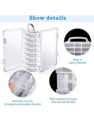 Caja de Almacenamiento de Dados Aoriher 2 Piezas 48 Ranuras