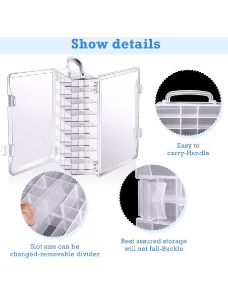 Caja de Almacenamiento de Dados Aoriher 2 Piezas 48 Ranuras