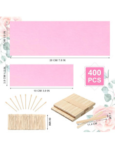 Kit de 400 Tiras de Cera No Tejidas Yaomiao Rosa 2