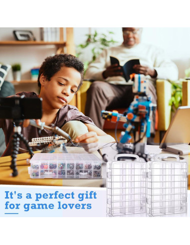 Caja de Almacenamiento de Dados Aoriher 2 Piezas 48 Ranuras