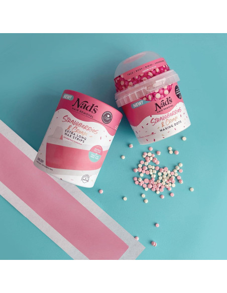 Cintas de Cera Extra Largas Nad's - Kit 20 Cintas + 4 Toallitas