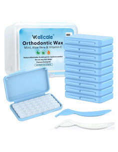 Cera para Brackets Wellcale 10 Paquetes Menta Aloe Vera