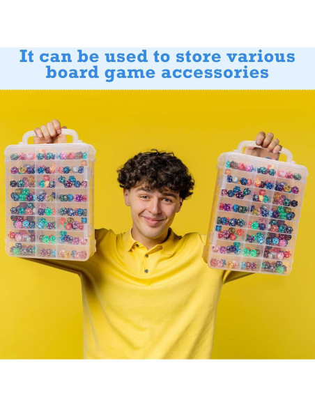 Caja de Almacenamiento de Dados Aoriher 2 Piezas 48 Ranuras