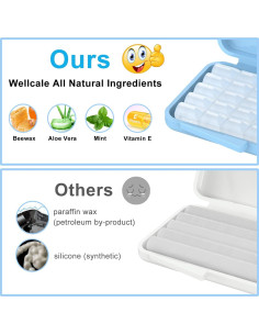 Cera para Brackets Wellcale 10 Paquetes Menta Aloe Vera 2