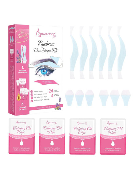Cintas de Cera para Cejas Beauty7 - Piel Sensible, 24 Unidades Cintas de Cera para Cejas Beauty7 - Piel Sensible, 24 Unidades