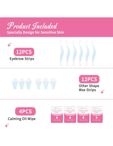 Cintas de Cera para Cejas Beauty7 - Piel Sensible, 24 Unidades