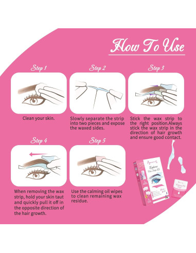 Cintas de Cera para Cejas Beauty7 - Piel Sensible, 24 Unidades