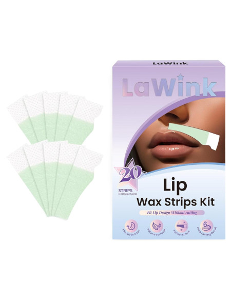 Kit de Ceras Faciales LAWINK - 20 Cintas + 4 Toallitas